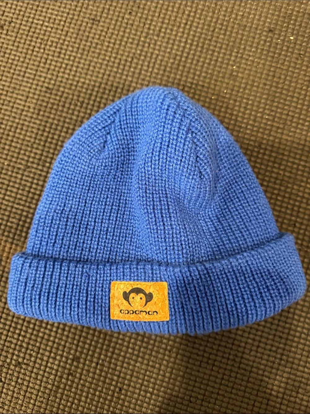 Appaman Royal Blue Knit Beanie with Yellow Logo Patch